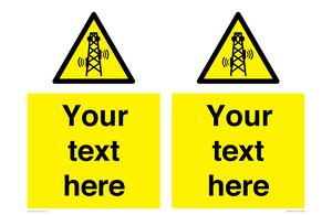 Custom warning RF radiation transmitter